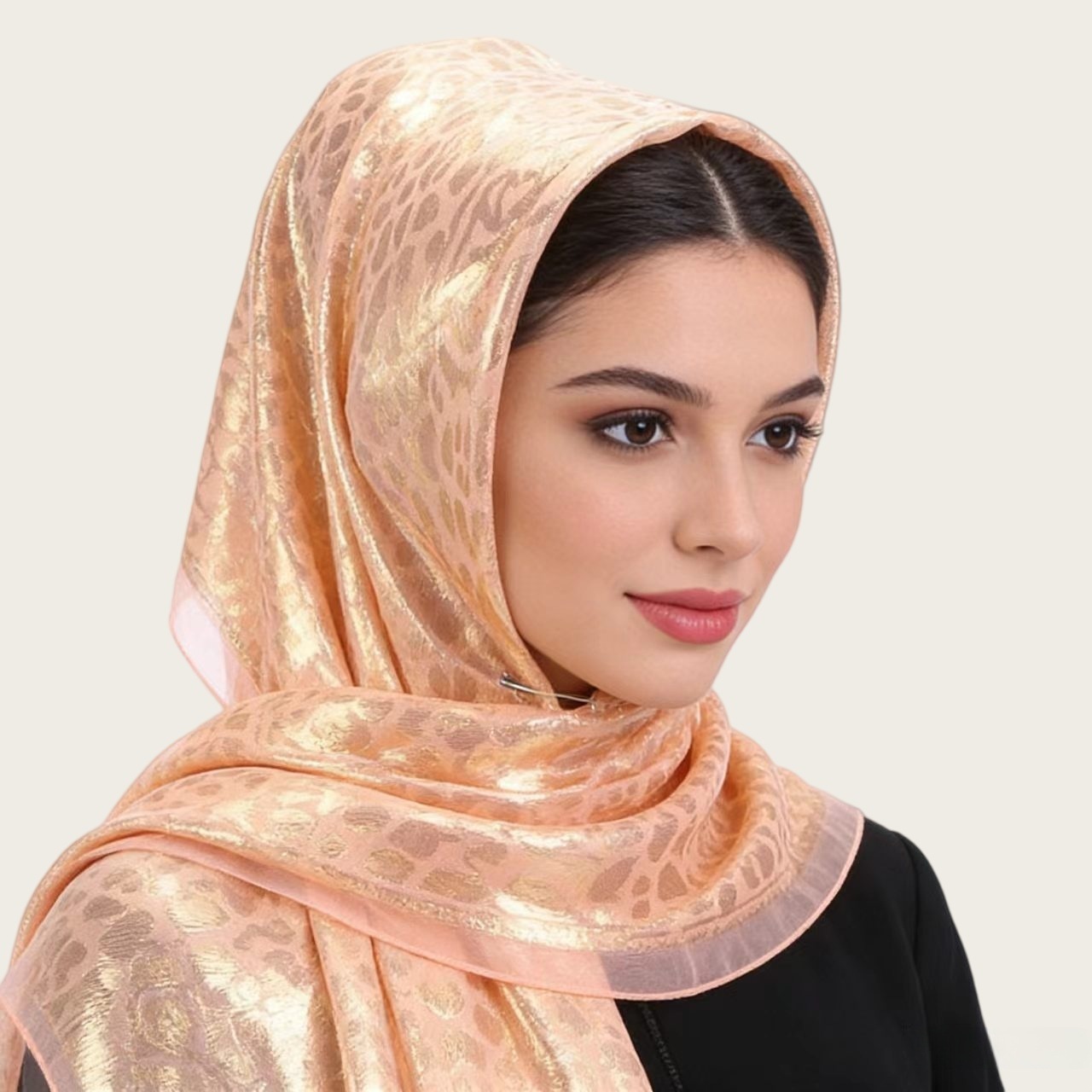 Women Accessories Usa - Jacquard Ethnic Print Square Scarf Solid