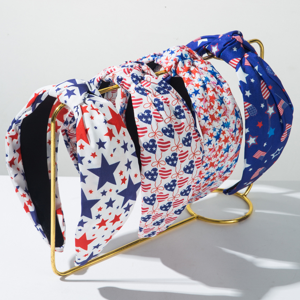 Women Accessories Usa - Patriotic Star Heart Knotted Headband for
