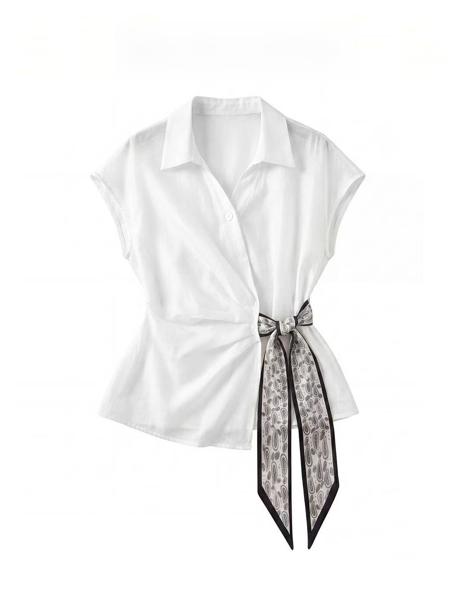 Women Electronic Accessories - Elegant White Short Sleeve Shirt Women's
