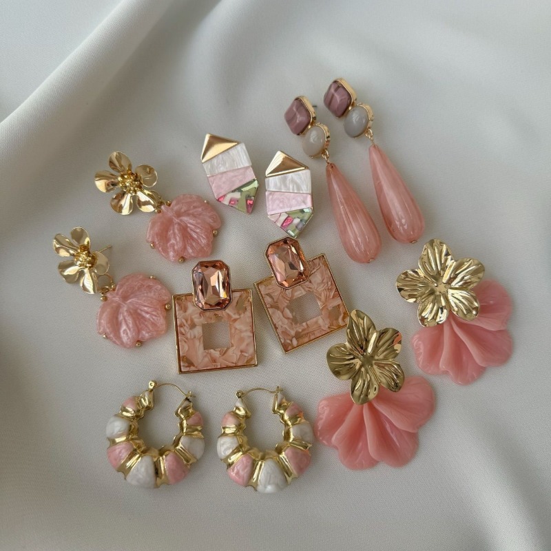 Women Accessories Wholesale China - New Pink Sweet Earrings Flower Water