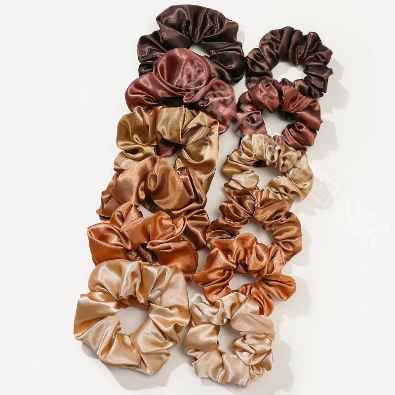 12Pcs Soft Simple Solid Color  - Scrunchie Satin Set review and price