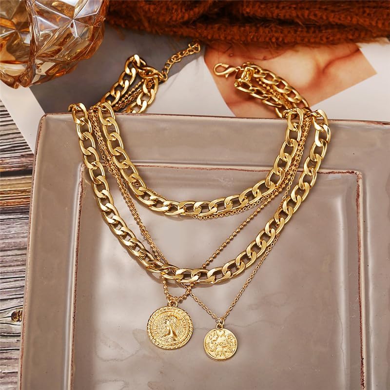 Layered Gold Pirate Necklace f - Women'S Accessories In The 80S review and price