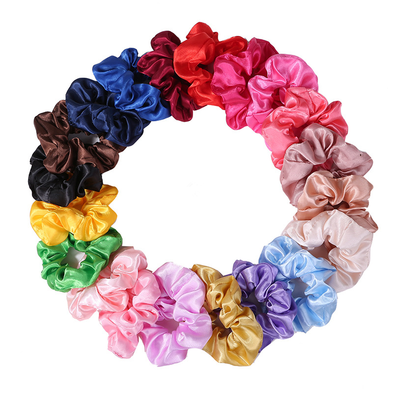lot Hair Scrunchies Bands Scru - Scrunchie Satin Set review and price