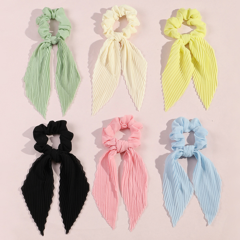 6Pcs/set Pleated Ribbon Scrunc - Scrunchie Satin Set review and price