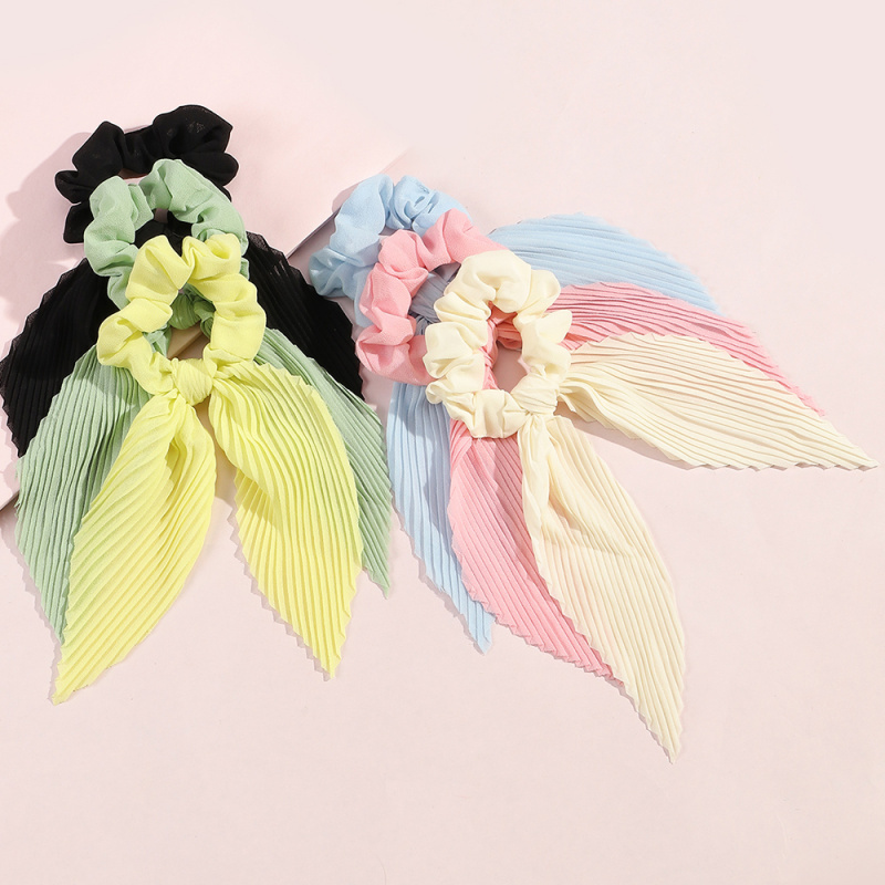 6Pcs/set Pleated Ribbon Scrunc - Scrunchie Satin Set review and price