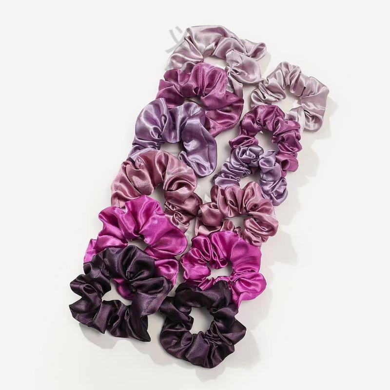 12Pcs Soft Simple Solid Color  - Scrunchie Satin Set review and price