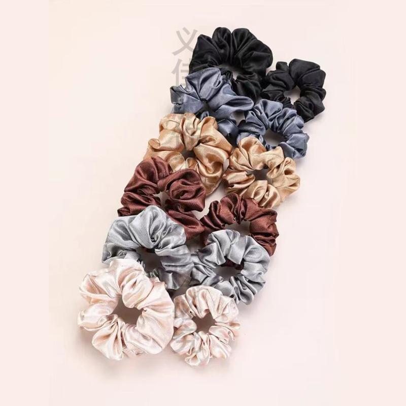 12Pcs Soft Simple Solid Color  - Scrunchie Satin Set review and price