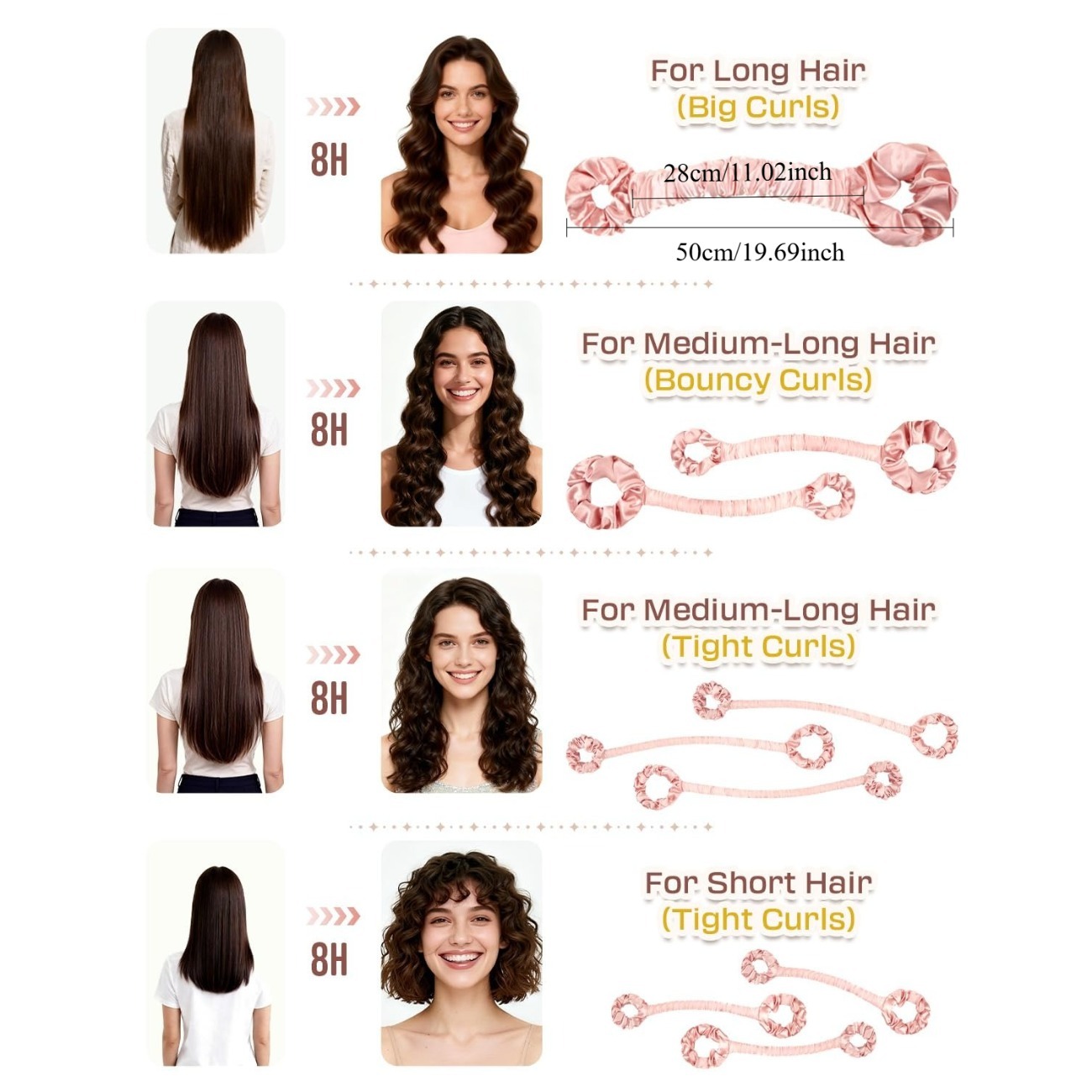 Heatless Hair Curler Set Satin - Scrunchie Satin Set review and price