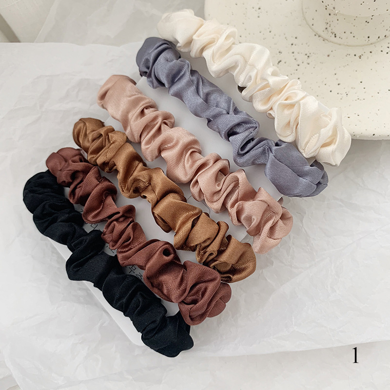 1 Set Satin Silk Solid Color S - Scrunchie Satin Set review and price
