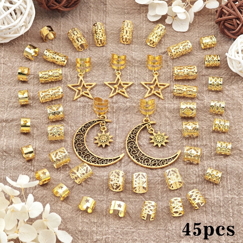45Pcs Alloy Dreadlock Rings wi - Women'S African Accessories review and price