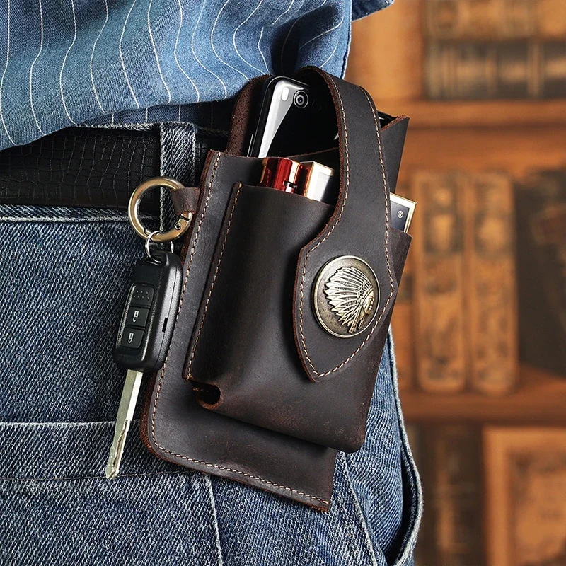 Mens Genuine Leather Waist Bag - Women Electronic Accessories review and price