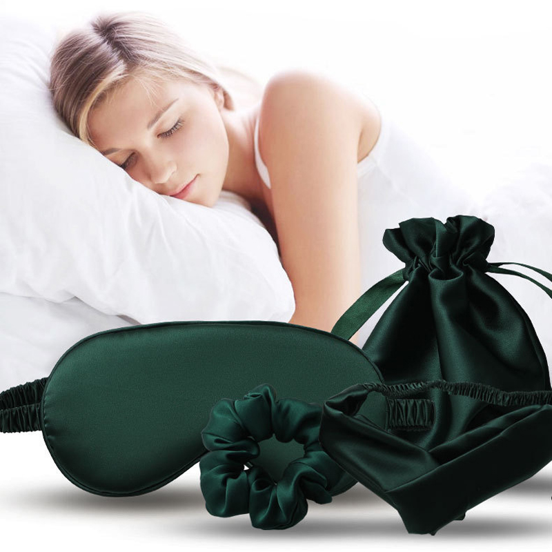 4Pcs Silk Eye Mask Hair Band S - Scrunchie Satin Set review and price