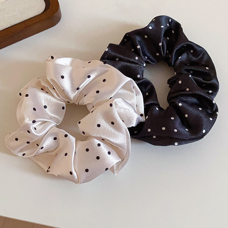 1/2 Pcs Black White Dot Hair S - Scrunchie Satin Set review and price