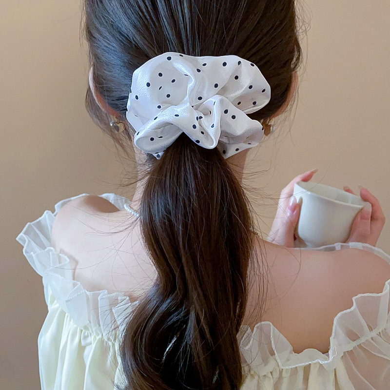 1/2 Pcs Black White Dot Hair S - Scrunchie Satin Set review and price