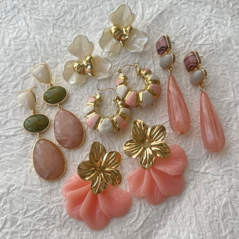 New Pink Sweet Earrings Flower - Women Accessories Wholesale China review and price