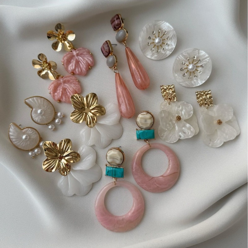 New Pink Sweet Earrings Flower - Women Accessories Wholesale China review and price